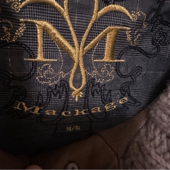 MACKAGE Tan Leather & Knit Sweater Jacket - Picture 4 of 6